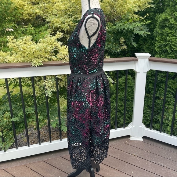 ANTHROPOLOGIE Wolven Black Crochet Lace "Terrace Sheath Dress" Size 8 - Picture 14 of 15